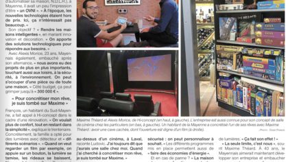 Ouest france Article - Ces Mayennais font des maison intelligentes - Hi-concept Mayenne par Alix Demaison