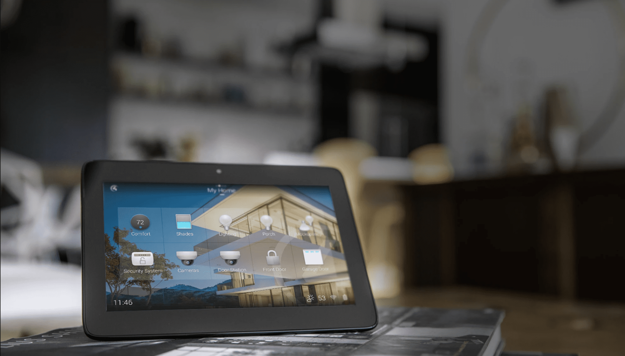 Control4 smart home wall touch panel