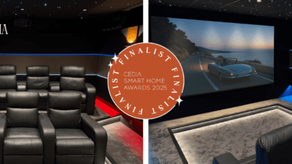 Une grange agricole en France transformée en cinéma privé Dolby Atmos et espace de divertissement multi-zones, finaliste des CEDIA Smart Home Awards 2025