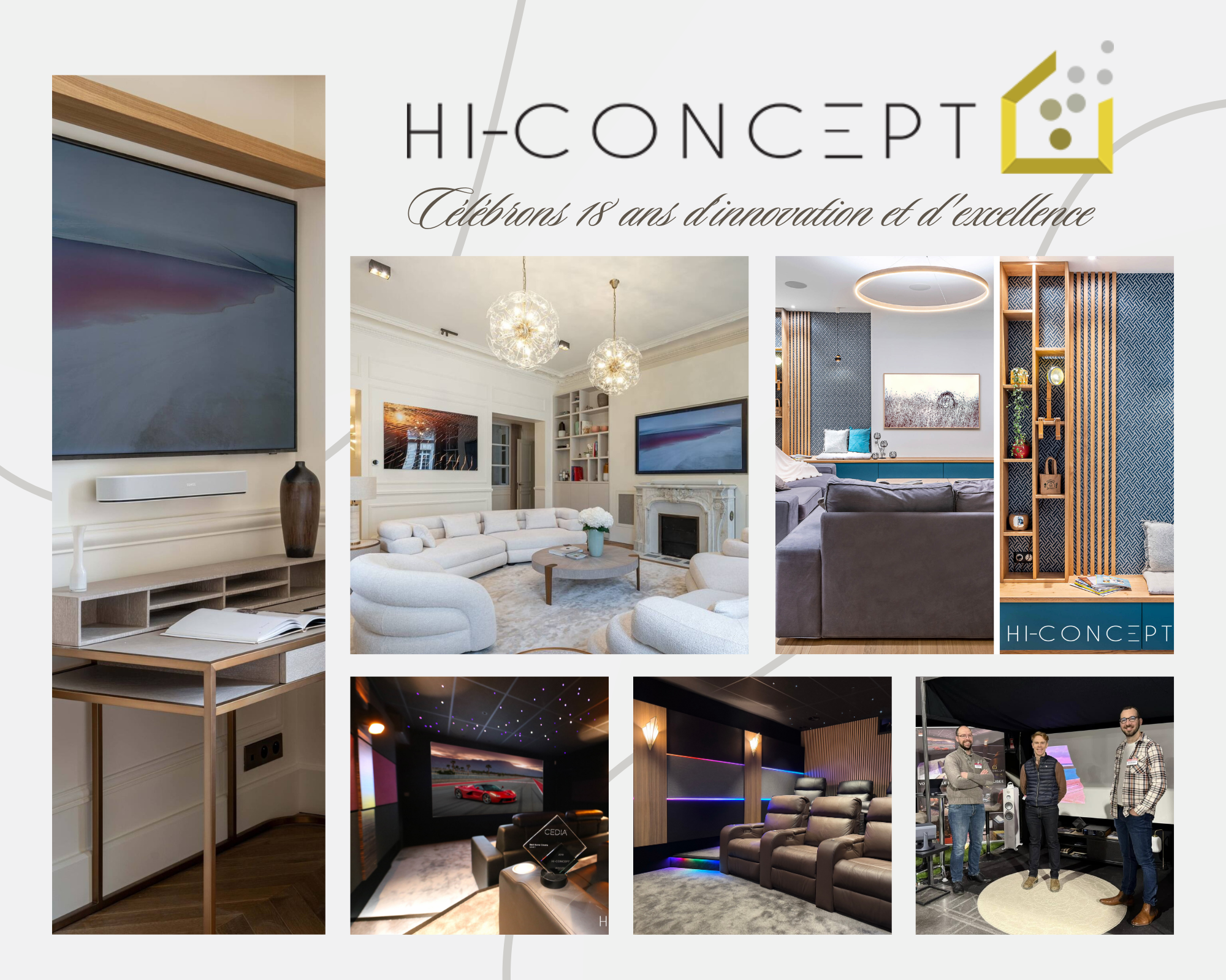 Depuis 2007, Hi-Concept conçoit des solutions domotiques et home cinéma sur mesure. 18 ans d’expertise, de passion et de projets d’exception en France et à l’international.