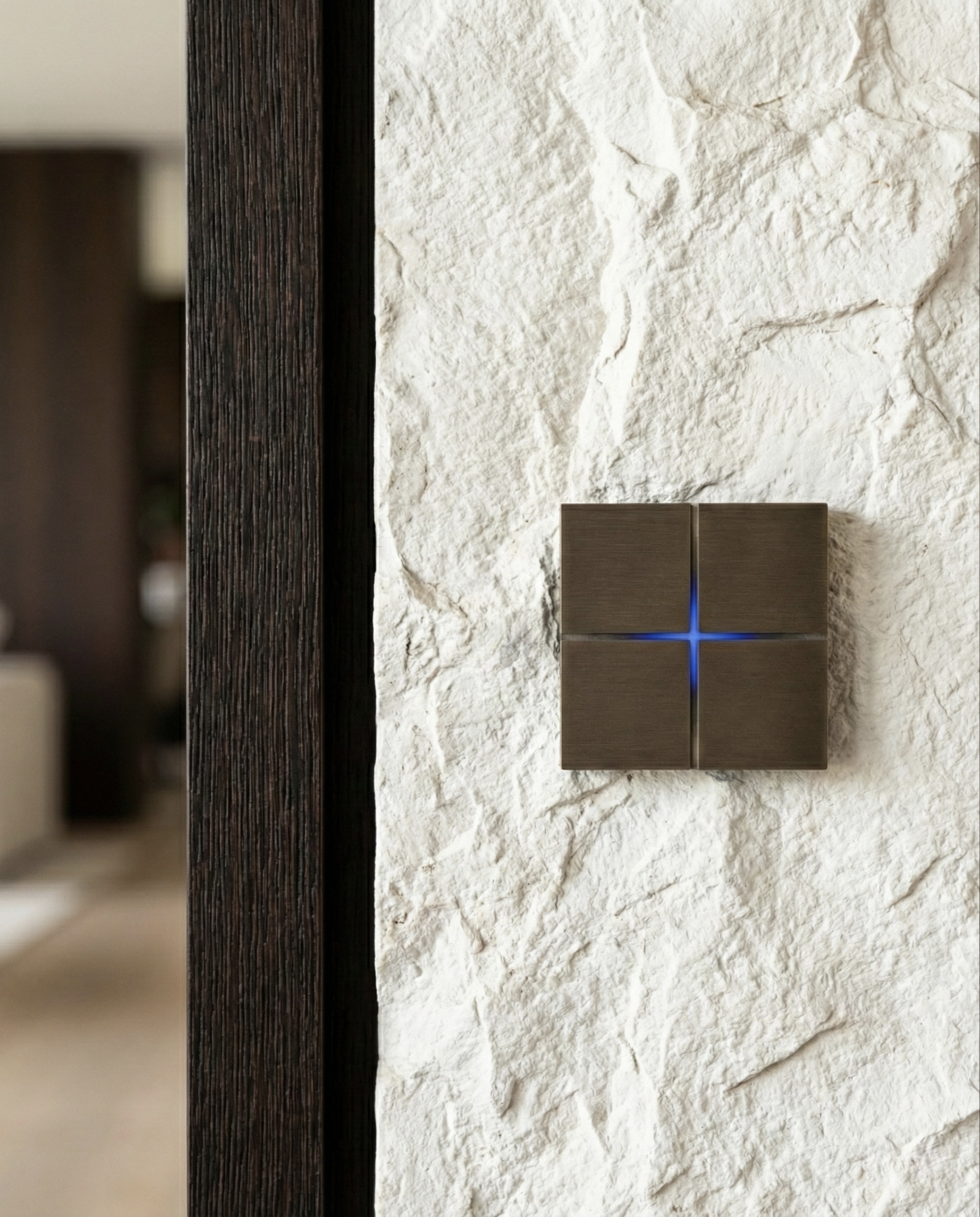 Clavier mural domotique design et enceinte invisible intégration architecturale