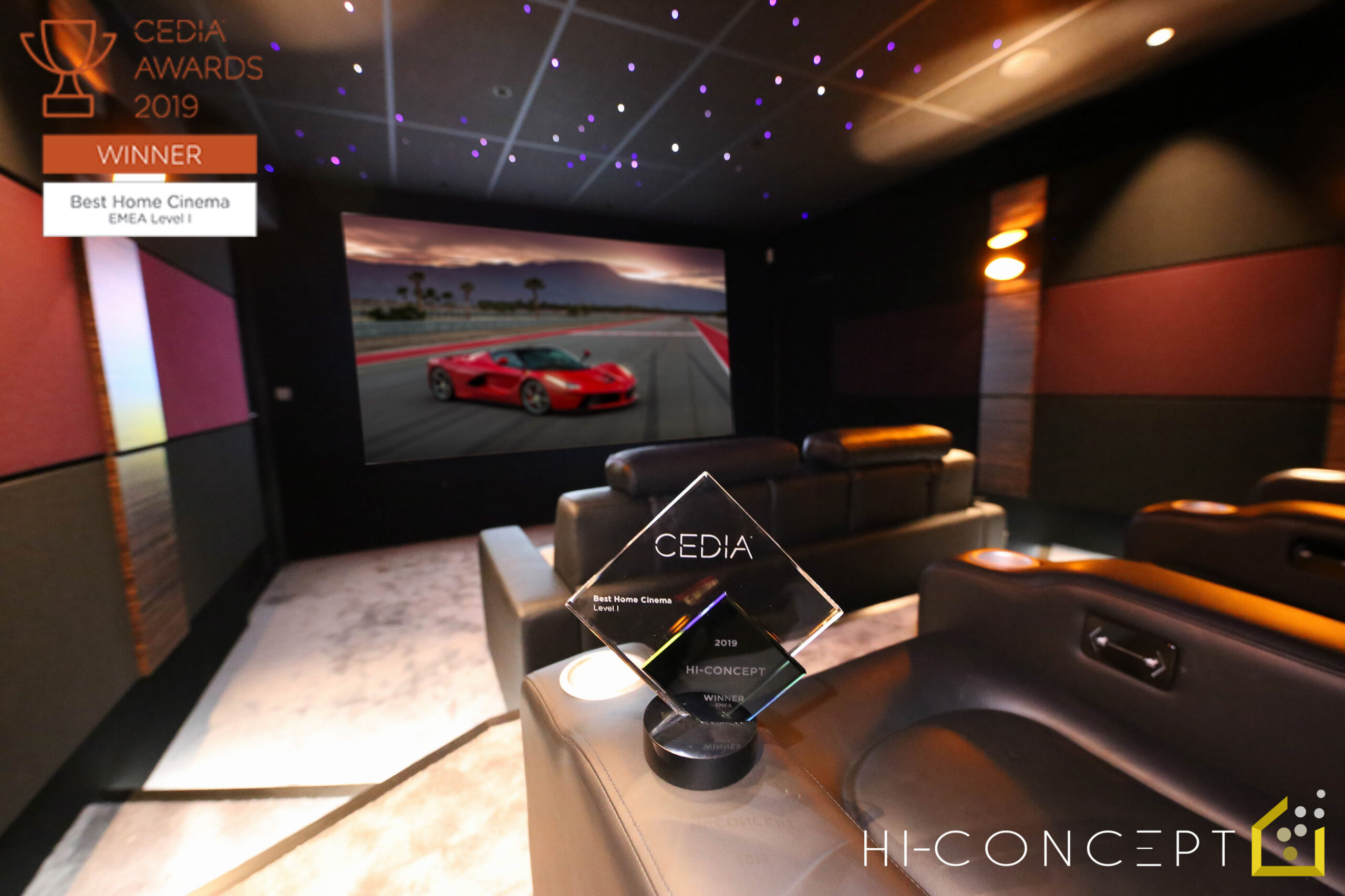 CEDIA Awards 2019 Winner Trophy - Best Home Cinema
